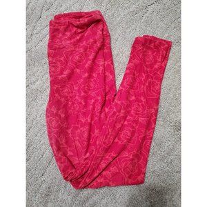 Lularoe One Size Pink Rose Leggings